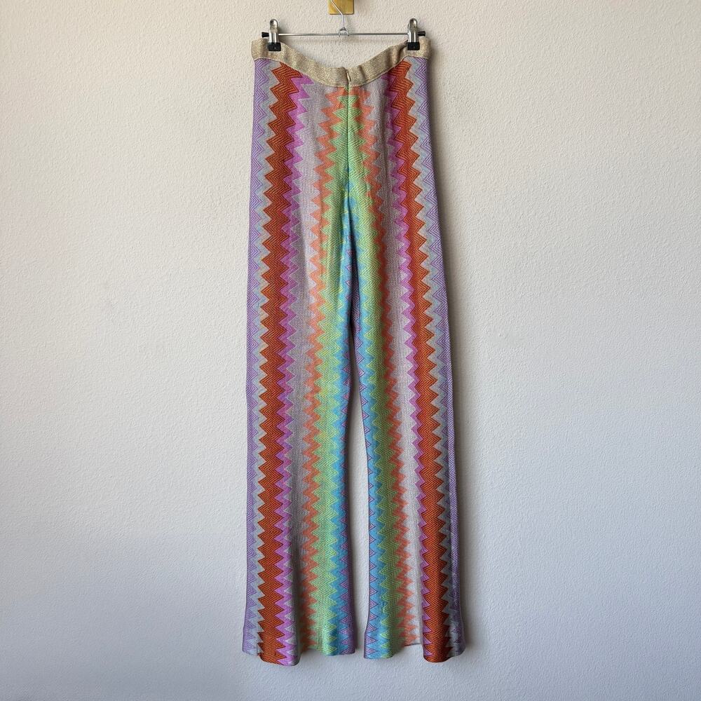 Alexis Boe Multicolor Chevron Knit Wide Leg Pants Size XS - Picture 4 of 6